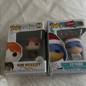 Funko Ron Weasley and Eeyore Figures - Orange and Blue